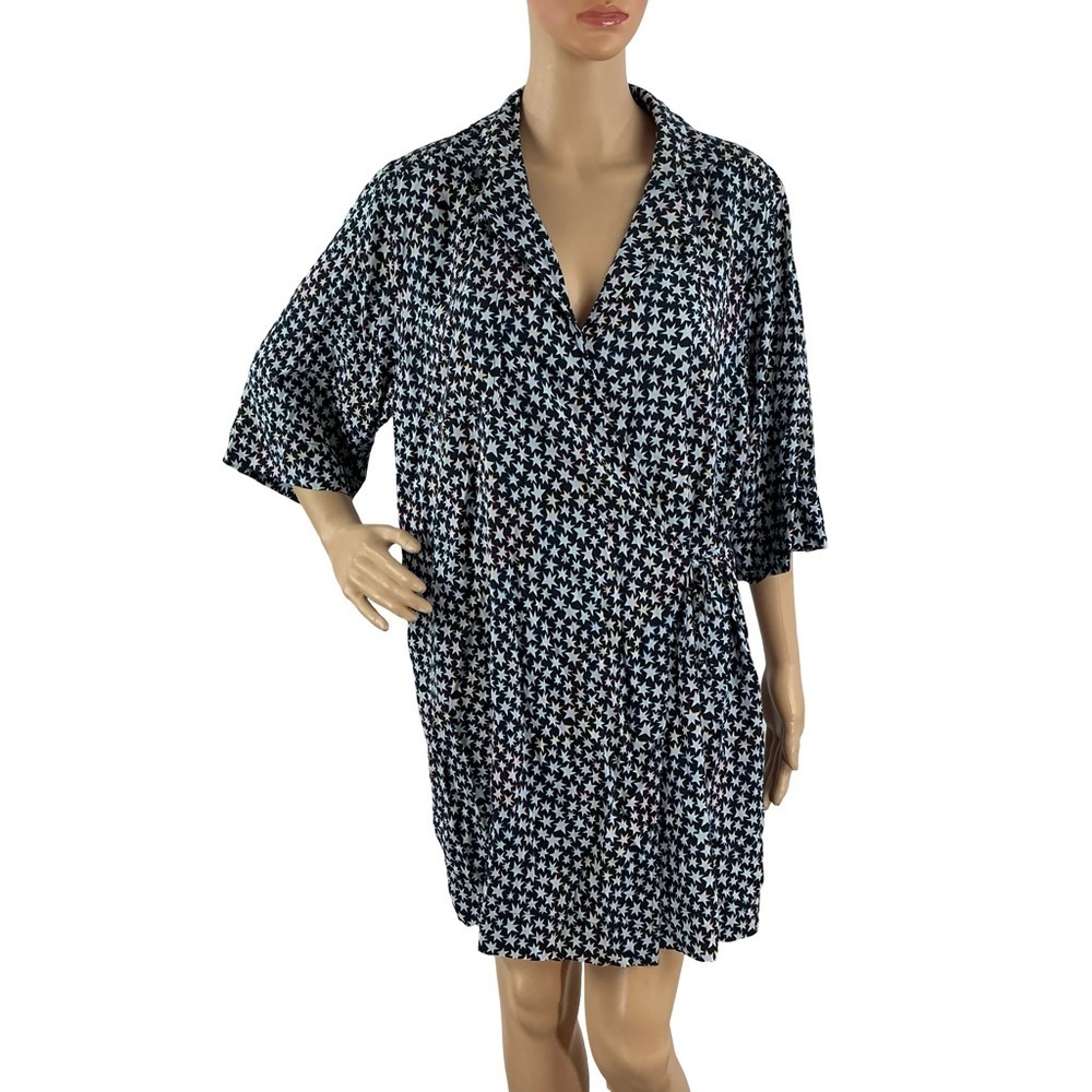 Pistola Fiona Seeing Stars Star Print Wrap Mini Dress Navy Size S